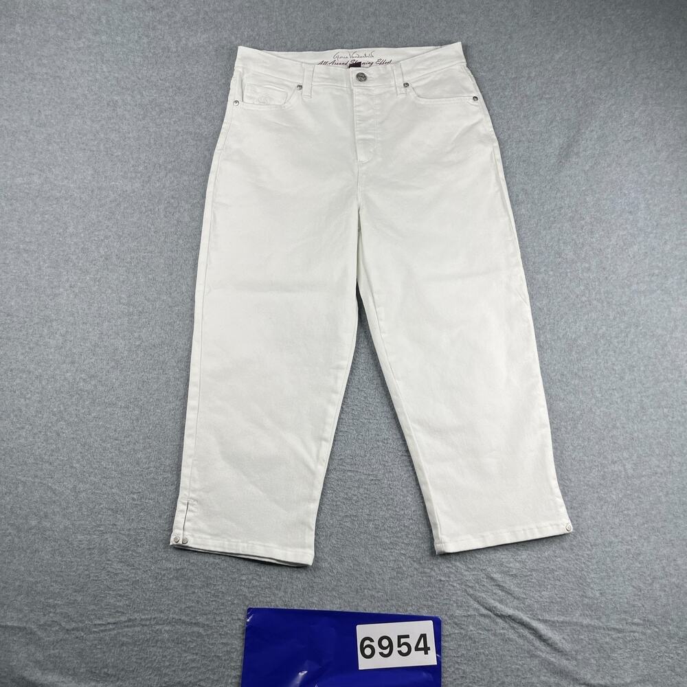 Gloria Vanderbilt Jeans Slimming Effect Casual Womens Size 8 White Amanda Crop